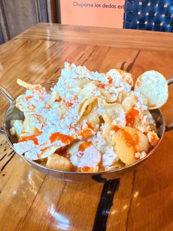 Chips with panela cheese